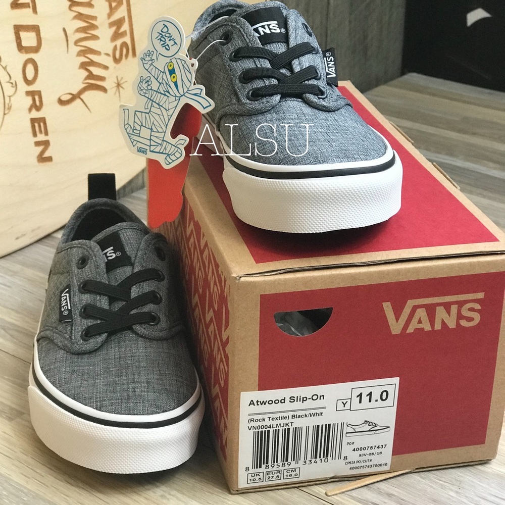 NWT VANS Atwood Slip On Rock Textile Kid’s - Picture 4 of 7